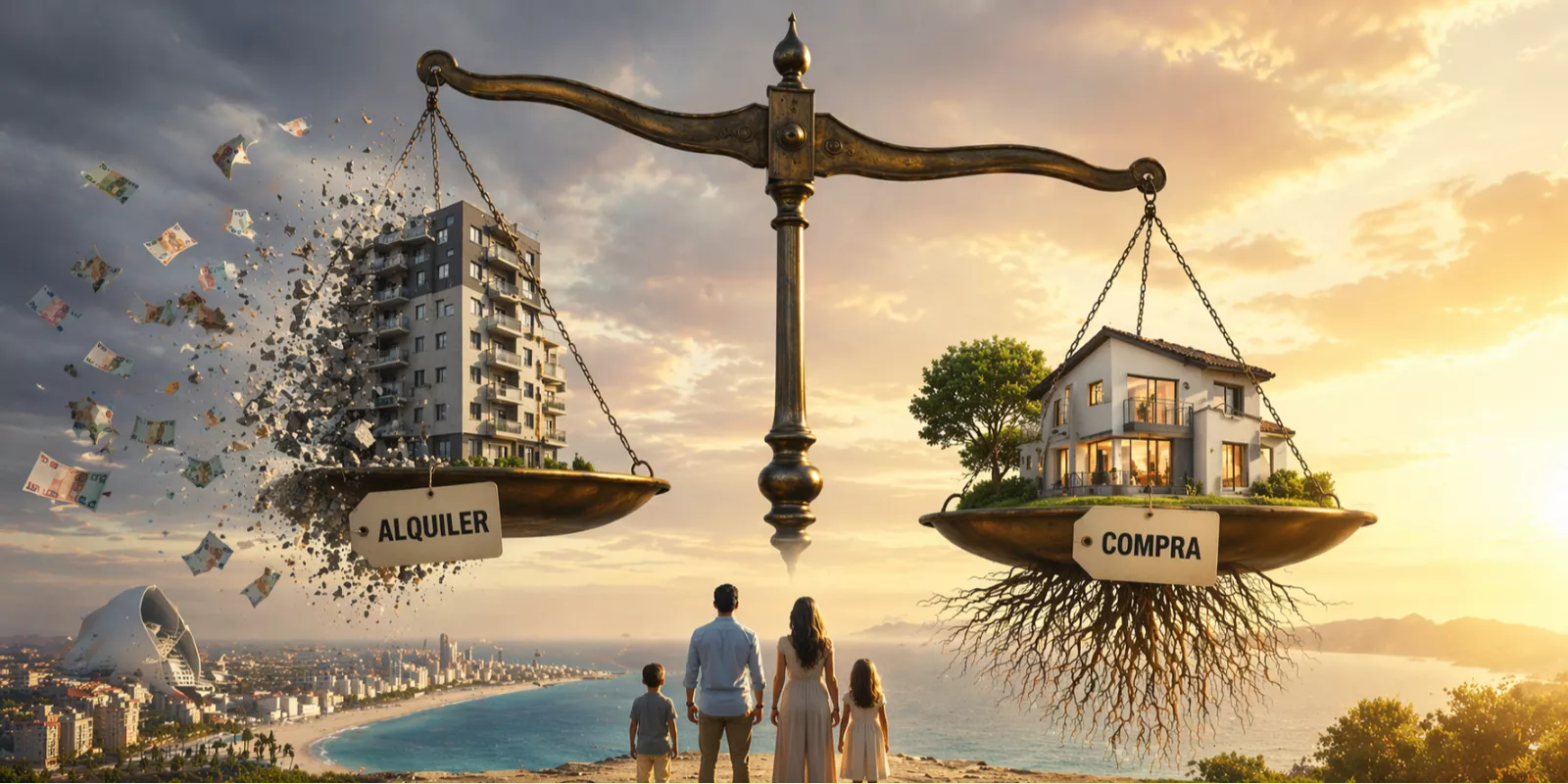 Coste real de comprar vs alquilar en Comunidad Valenciana en 2026: guía estratégica para familias globales con 300.000€