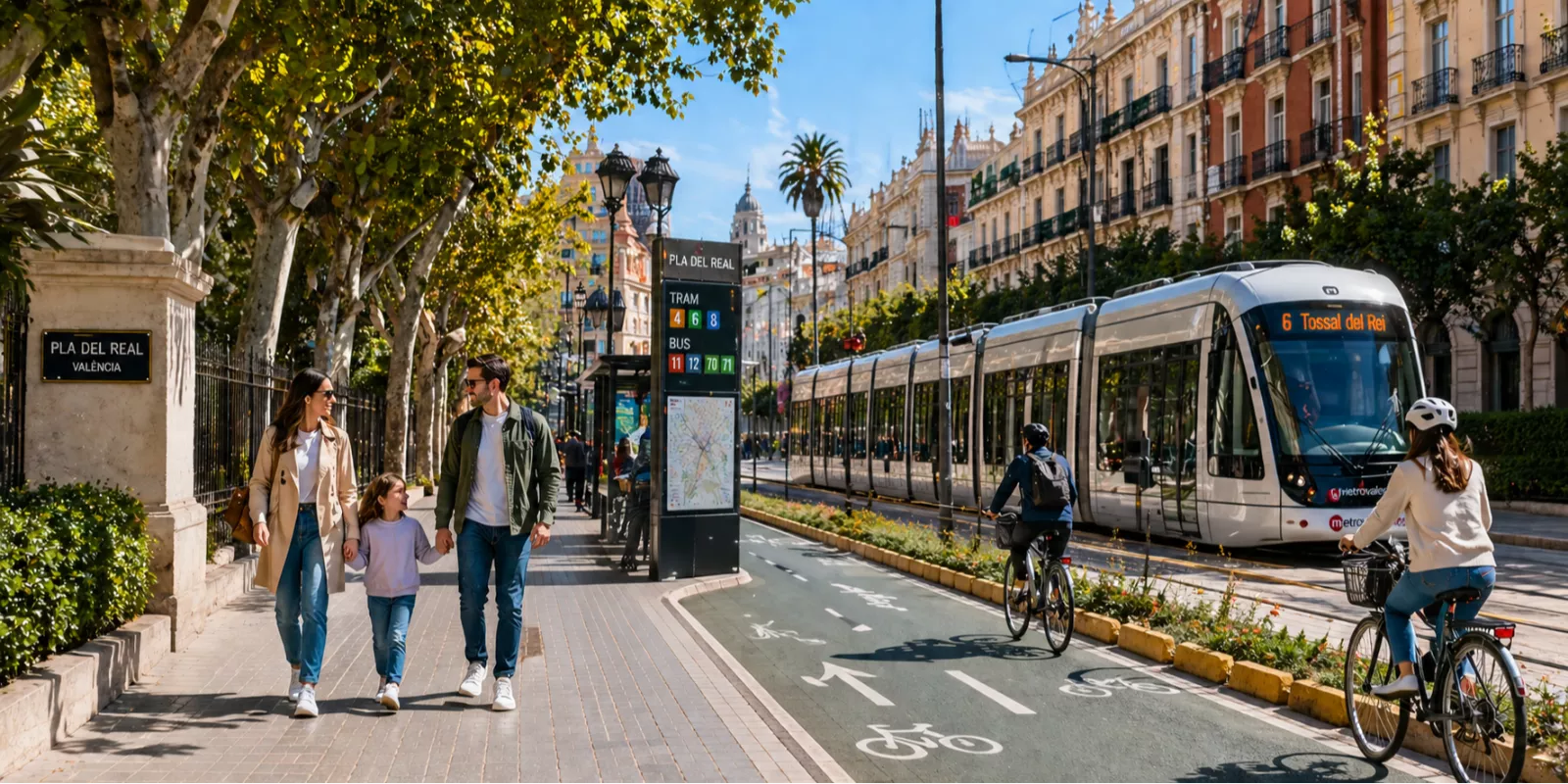 ¿Cómo moverse por El Pla del Real, Valencia, sin coche en 2026? Transporte público y opciones para familias extranjeras
